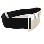 Luxurious Gold Wide Strap Elastic Belts For Women Elegant Metal Polished Plain Gold Belt Black Wide Strap Waistband for Women Stevvex