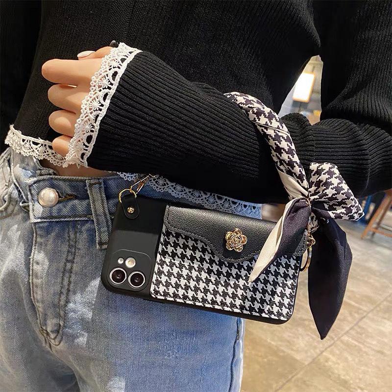 Luxurious Handbag Back Card Slot Lanyard Phone Case For iPhone 13 12 11 Pro X XS XR Max Shockproof Magnetic Case Compatible with iPhone Stevvex