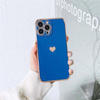 Luxurious Heart Soft Anti-Scratch Full Lens Protection Silicone Girls Shockproof Phone Case for iPhone Phone Case For iPhone 14 13 12 Pro 12Mini Soft Women Elegant Love Heart Shockproof Bumper Phone Case Stevvex