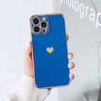Luxurious Heart Soft Anti-Scratch Full Lens Protection Silicone Girls Shockproof Phone Case for iPhone Phone Case For iPhone 14 13 12 Pro 12Mini Soft Women Elegant Love Heart Shockproof Bumper Phone Case Stevvex