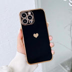 Luxurious Heart Soft Anti-Scratch Full Lens Protection Silicone Girls Shockproof Phone Case for iPhone Phone Case For iPhone 14 13 12 Pro 12Mini Soft Women Elegant Love Heart Shockproof Bumper Phone Case Stevvex
