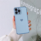 Luxurious Heart Soft Anti-Scratch Full Lens Protection Silicone Girls Shockproof Phone Case for iPhone Phone Case For iPhone 14 13 12 Pro 12Mini Soft Women Elegant Love Heart Shockproof Bumper Phone Case Stevvex