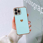 Luxurious Heart Soft Anti-Scratch Full Lens Protection Silicone Girls Shockproof Phone Case for iPhone Phone Case For iPhone 14 13 12 Pro 12Mini Soft Women Elegant Love Heart Shockproof Bumper Phone Case Stevvex