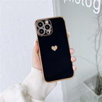 Luxurious Heart Soft Anti-Scratch Full Lens Protection Silicone Girls Shockproof Phone Case for iPhone Phone Case For iPhone 14 13 12 Pro 12Mini Soft Women Elegant Love Heart Shockproof Bumper Phone Case Stevvex