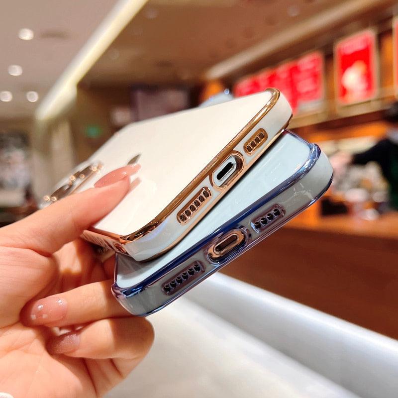 Luxurious Heart Soft Anti-Scratch Full Lens Protection Silicone Girls Shockproof Phone Case for iPhone Phone Case For iPhone 14 13 12 Pro 12Mini Soft Women Elegant Love Heart Shockproof Bumper Phone Case Stevvex