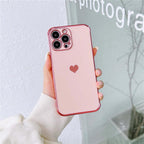 Luxurious Heart Soft Anti-Scratch Full Lens Protection Silicone Girls Shockproof Phone Case for iPhone Phone Case For iPhone 14 13 12 Pro 12Mini Soft Women Elegant Love Heart Shockproof Bumper Phone Case Stevvex