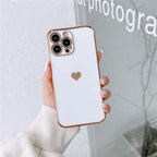 Luxurious Heart Soft Anti-Scratch Full Lens Protection Silicone Girls Shockproof Phone Case for iPhone Phone Case For iPhone 14 13 12 Pro 12Mini Soft Women Elegant Love Heart Shockproof Bumper Phone Case Stevvex