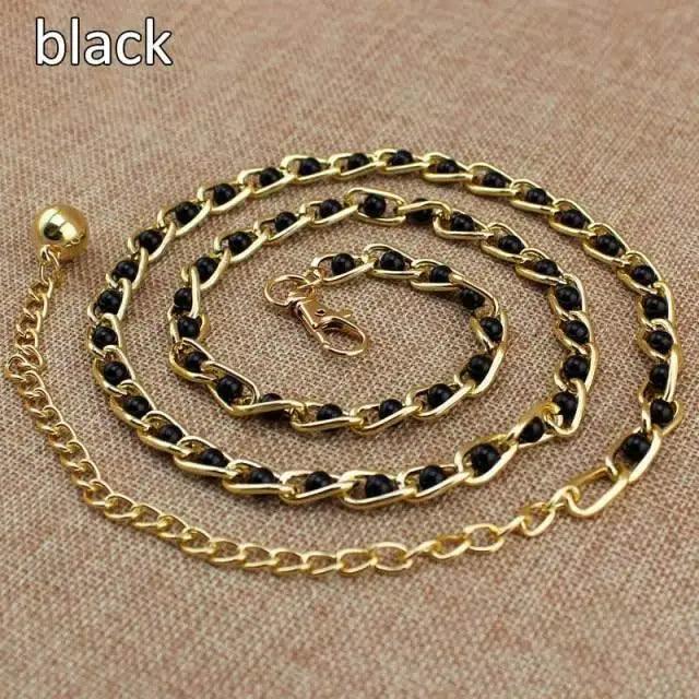 Luxurious Metal Adjustable Thin Strap Body Link Belts For Women Fashion Long Tassel Belly Metal Chain Waistbands For Women Stevvex