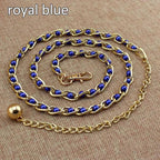 Luxurious Metal Adjustable Thin Strap Body Link Belts For Women Fashion Long Tassel Belly Metal Chain Waistbands For Women Stevvex