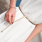 Luxurious Metal Adjustable Thin Strap Body Link Belts For Women Fashion Long Tassel Belly Metal Chain Waistbands For Women Stevvex