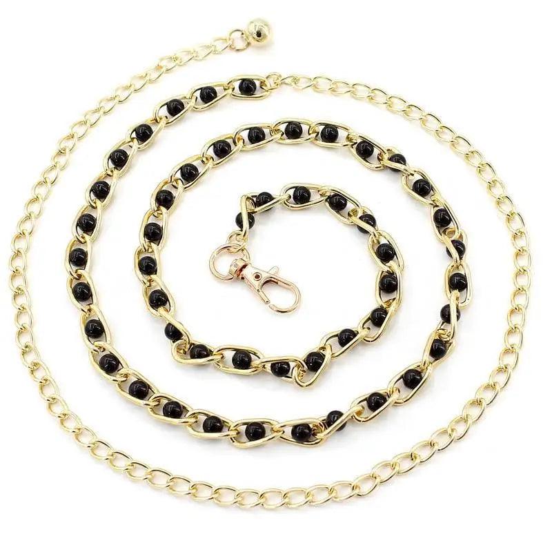 Luxurious Metal Adjustable Thin Strap Body Link Belts For Women Fashion Long Tassel Belly Metal Chain Waistbands For Women Stevvex