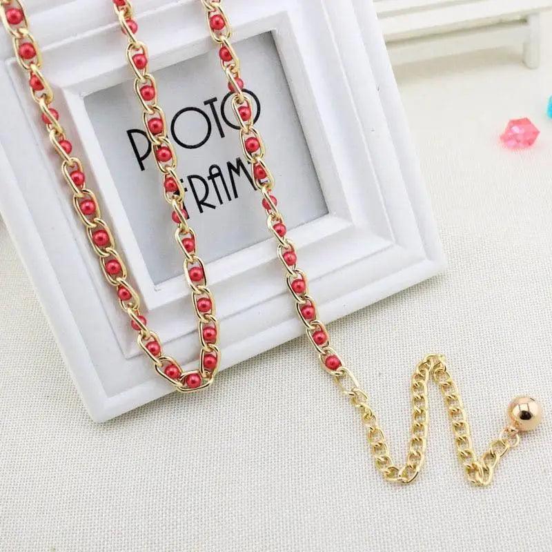 Luxurious Metal Adjustable Thin Strap Body Link Belts For Women Fashion Long Tassel Belly Metal Chain Waistbands For Women Stevvex