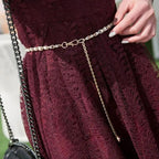 Luxurious Metal Adjustable Thin Strap Body Link Belts For Women Fashion Long Tassel Belly Metal Chain Waistbands For Women Stevvex