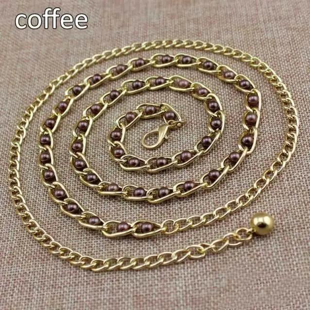 Luxurious Metal Adjustable Thin Strap Body Link Belts For Women Fashion Long Tassel Belly Metal Chain Waistbands For Women Stevvex