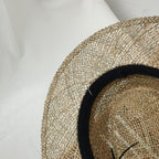Luxurious New Handmade Straw Beach Hat For Women Summer Hat Luxury Cap Fashion Straw Hat Flat Sun Protection Hats Beautiful Unique Design 55-60cm Stevvex