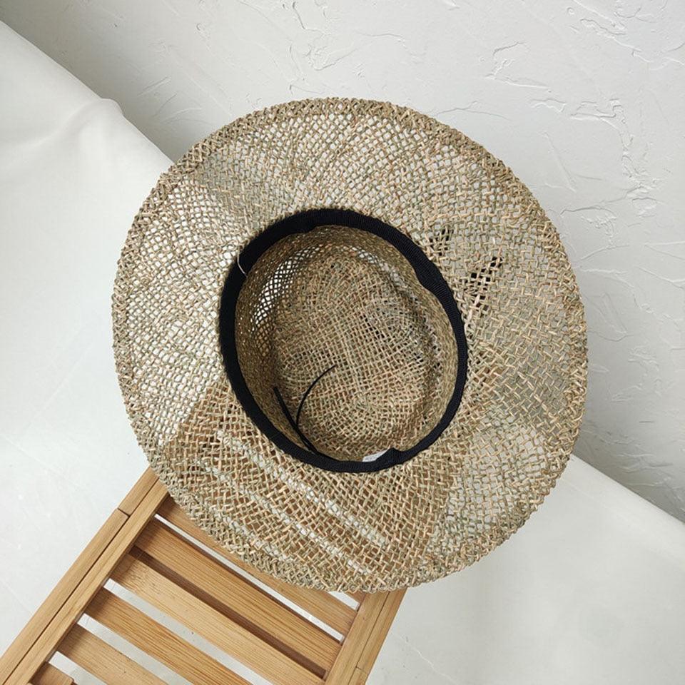 Luxurious New Handmade Straw Beach Hat For Women Summer Hat Luxury Cap Fashion Straw Hat Flat Sun Protection Hats Beautiful Unique Design 55-60cm Stevvex