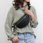 Luxurious Women PU Leather Waist Bags Waterproof Belt Bag Cross Body Fanny Pack Travel Bum Bag Stevvex