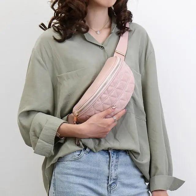 Luxurious Women PU Leather Waist Bags Waterproof Belt Bag Cross Body Fanny Pack Travel Bum Bag Stevvex