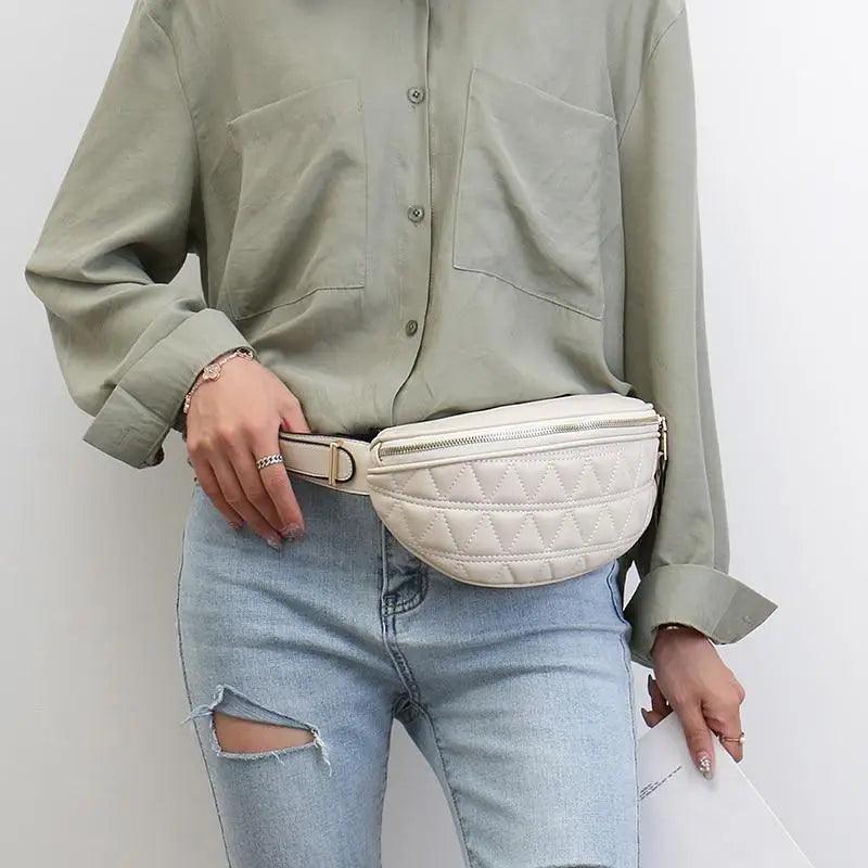 Luxurious Women PU Leather Waist Bags Waterproof Belt Bag Cross Body Fanny Pack Travel Bum Bag Stevvex