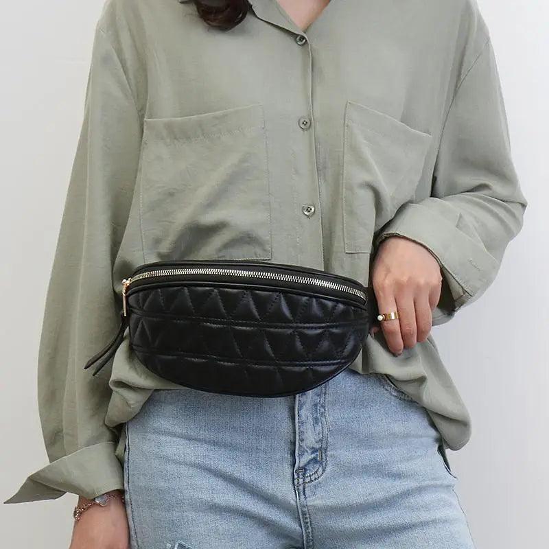 Luxurious Women PU Leather Waist Bags Waterproof Belt Bag Cross Body Fanny Pack Travel Bum Bag Stevvex