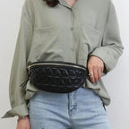 Luxurious Women PU Leather Waist Bags Waterproof Belt Bag Cross Body Fanny Pack Travel Bum Bag Stevvex
