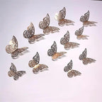 Luxury 3D Wall Stunning 12Pcs 4D Hollow Butterfly Wall Sticker Home Decoration Wall Stickers wedding Party Wedding Decors Butterfly Kids Room Decors Stevvex