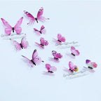 Luxury 3D Wall Stunning 12Pcs 4D Hollow Butterfly Wall Sticker Home Decoration Wall Stickers wedding Party Wedding Decors Butterfly Kids Room Decors Stevvex