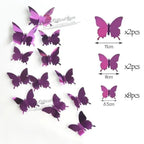Luxury 3D Wall Stunning 12Pcs 4D Hollow Butterfly Wall Sticker Home Decoration Wall Stickers wedding Party Wedding Decors Butterfly Kids Room Decors Stevvex