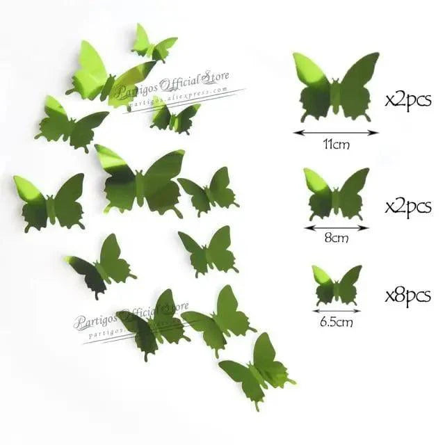 Luxury 3D Wall Stunning 12Pcs 4D Hollow Butterfly Wall Sticker Home Decoration Wall Stickers wedding Party Wedding Decors Butterfly Kids Room Decors Stevvex