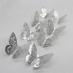 Luxury 3D Wall Stunning 12Pcs 4D Hollow Butterfly Wall Sticker Home Decoration Wall Stickers wedding Party Wedding Decors Butterfly Kids Room Decors Stevvex