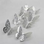 Luxury 3D Wall Stunning 12Pcs 4D Hollow Butterfly Wall Sticker Home Decoration Wall Stickers wedding Party Wedding Decors Butterfly Kids Room Decors Stevvex