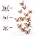Luxury 3D Wall Stunning 12Pcs 4D Hollow Butterfly Wall Sticker Home Decoration Wall Stickers wedding Party Wedding Decors Butterfly Kids Room Decors Stevvex