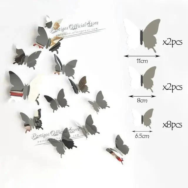 Luxury 3D Wall Stunning 12Pcs 4D Hollow Butterfly Wall Sticker Home Decoration Wall Stickers wedding Party Wedding Decors Butterfly Kids Room Decors Stevvex