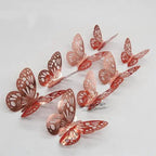 Luxury 3D Wall Stunning 12Pcs 4D Hollow Butterfly Wall Sticker Home Decoration Wall Stickers wedding Party Wedding Decors Butterfly Kids Room Decors Stevvex