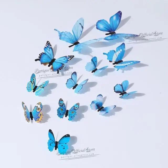 Luxury 3D Wall Stunning 12Pcs 4D Hollow Butterfly Wall Sticker Home Decoration Wall Stickers wedding Party Wedding Decors Butterfly Kids Room Decors Stevvex