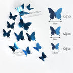 Luxury 3D Wall Stunning 12Pcs 4D Hollow Butterfly Wall Sticker Home Decoration Wall Stickers wedding Party Wedding Decors Butterfly Kids Room Decors Stevvex