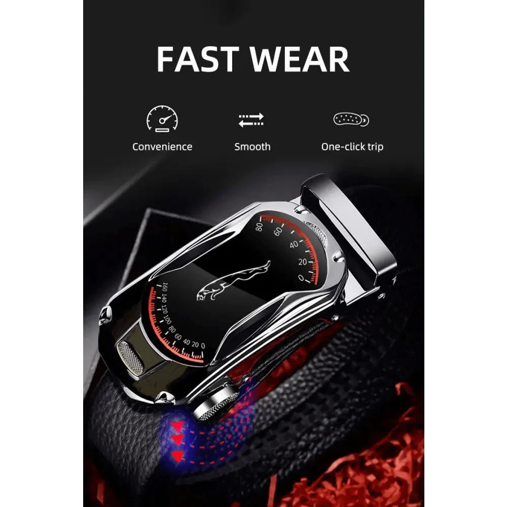 Luxury Automatic Black Genuine Leather Business Belt For Men New Fashion High Quality Black Belts Stevvex