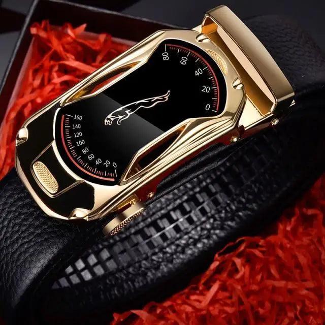 Luxury Automatic Black Genuine Leather Business Belt For Men New Fashion High Quality Black Belts Stevvex