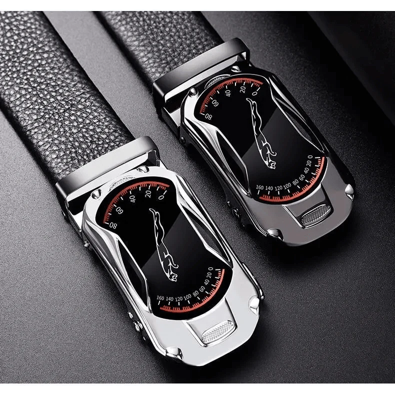 Luxury Automatic Black Genuine Leather Business Belt For Men New Fashion High Quality Black Belts Stevvex