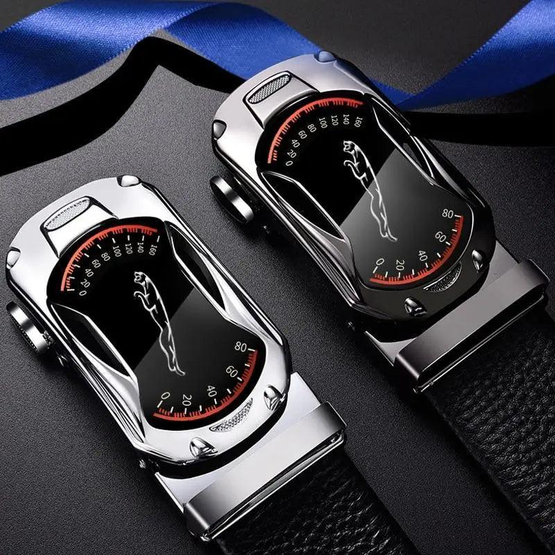 Luxury Automatic Black Genuine Leather Business Belt For Men New Fashion High Quality Black Belts Stevvex