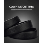 Luxury Automatic Black Genuine Leather Business Belt For Men New Fashion High Quality Black Belts Stevvex