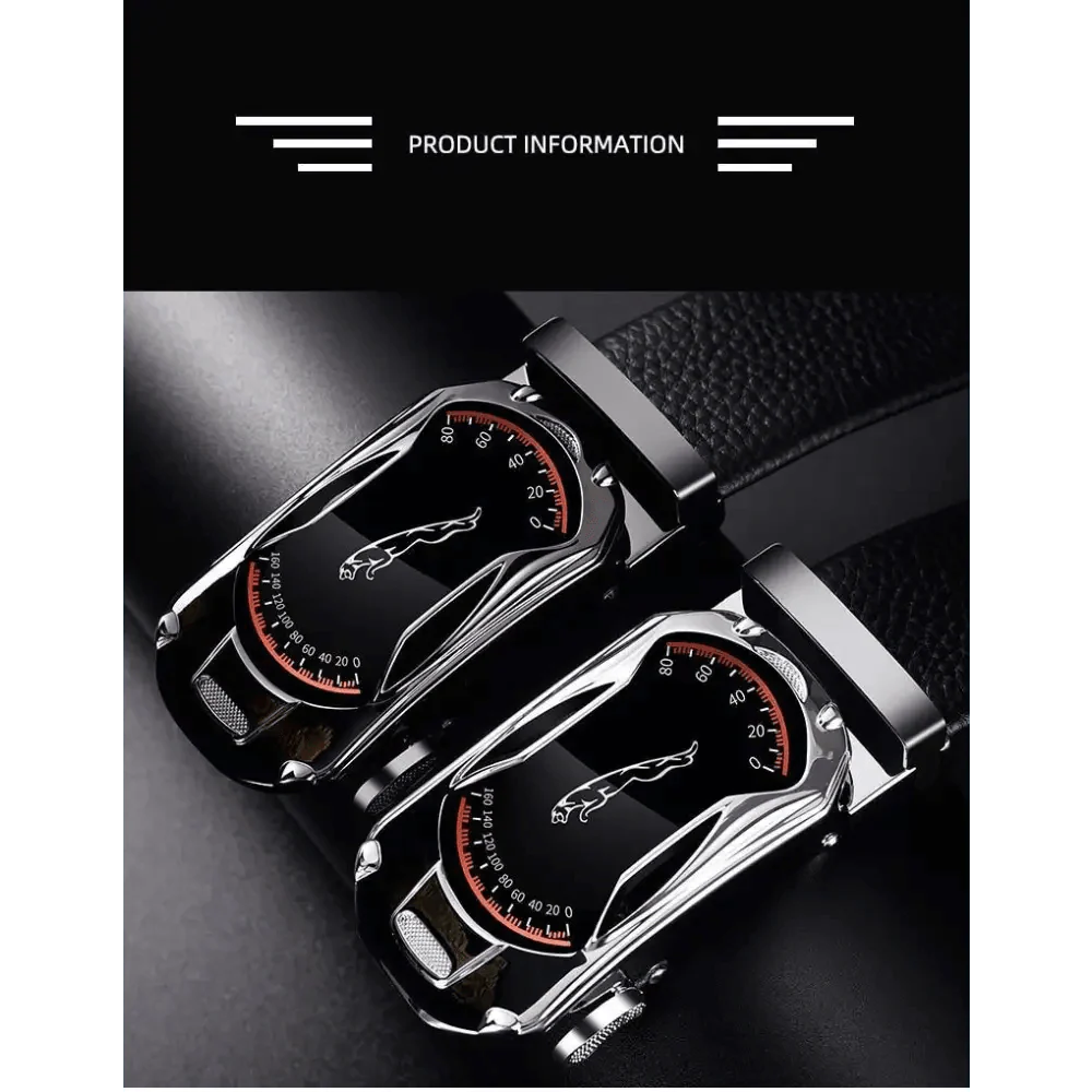 Luxury Automatic Black Genuine Leather Business Belt For Men New Fashion High Quality Black Belts Stevvex