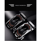 Luxury Automatic Black Genuine Leather Business Belt For Men New Fashion High Quality Black Belts Stevvex