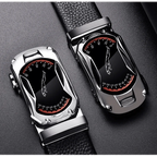 Luxury Automatic Black Genuine Leather Business Belt For Men New Fashion High Quality Black Belts Stevvex
