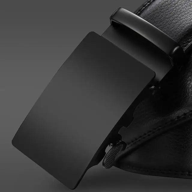 Luxury Automatic Black Genuine Leather Business Belt For Men New Fashion High Quality Black Belts Stevvex