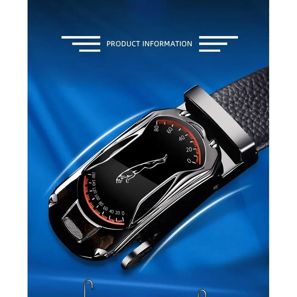 Luxury Automatic Black Genuine Leather Business Belt For Men New Fashion High Quality Black Belts Stevvex