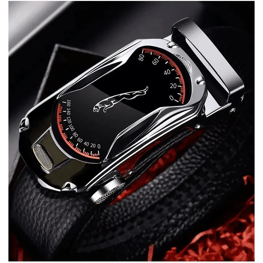 Luxury Automatic Black Genuine Leather Business Belt For Men New Fashion High Quality Black Belts Stevvex