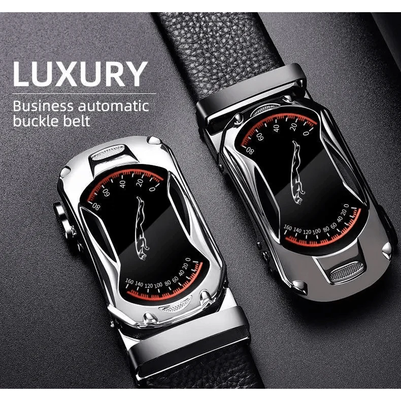 Luxury Automatic Black Genuine Leather Business Belt For Men New Fashion High Quality Black Belts Stevvex