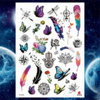 Luxury Big Tattoo Stickers Butterfly Body Arm Leg Tattoos Temporary Black Flower Rose Tattoos For Women's Adults Stevvex