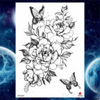 Luxury Big Tattoo Stickers Butterfly Body Arm Leg Tattoos Temporary Black Flower Rose Tattoos For Women's Adults Stevvex